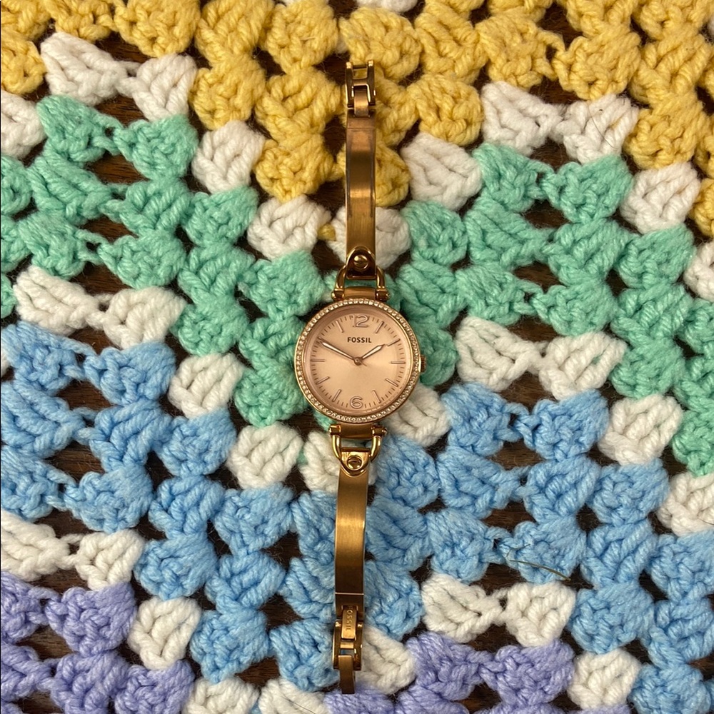 Fossil Women's Copper-Tone Watch Stainless Steel Untested Needs Battery